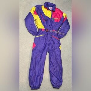 StylFrance Vintage Retro Women’s Ski Suit Color Block Size 8 Small/Medium